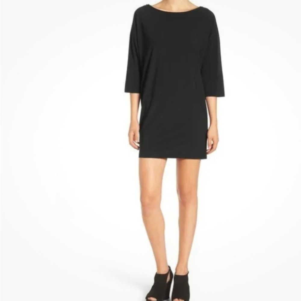 Nordstrom Leith Mini Dress Black 3/4 Sleeve Size XS NWOT - Picture 1 of 8
